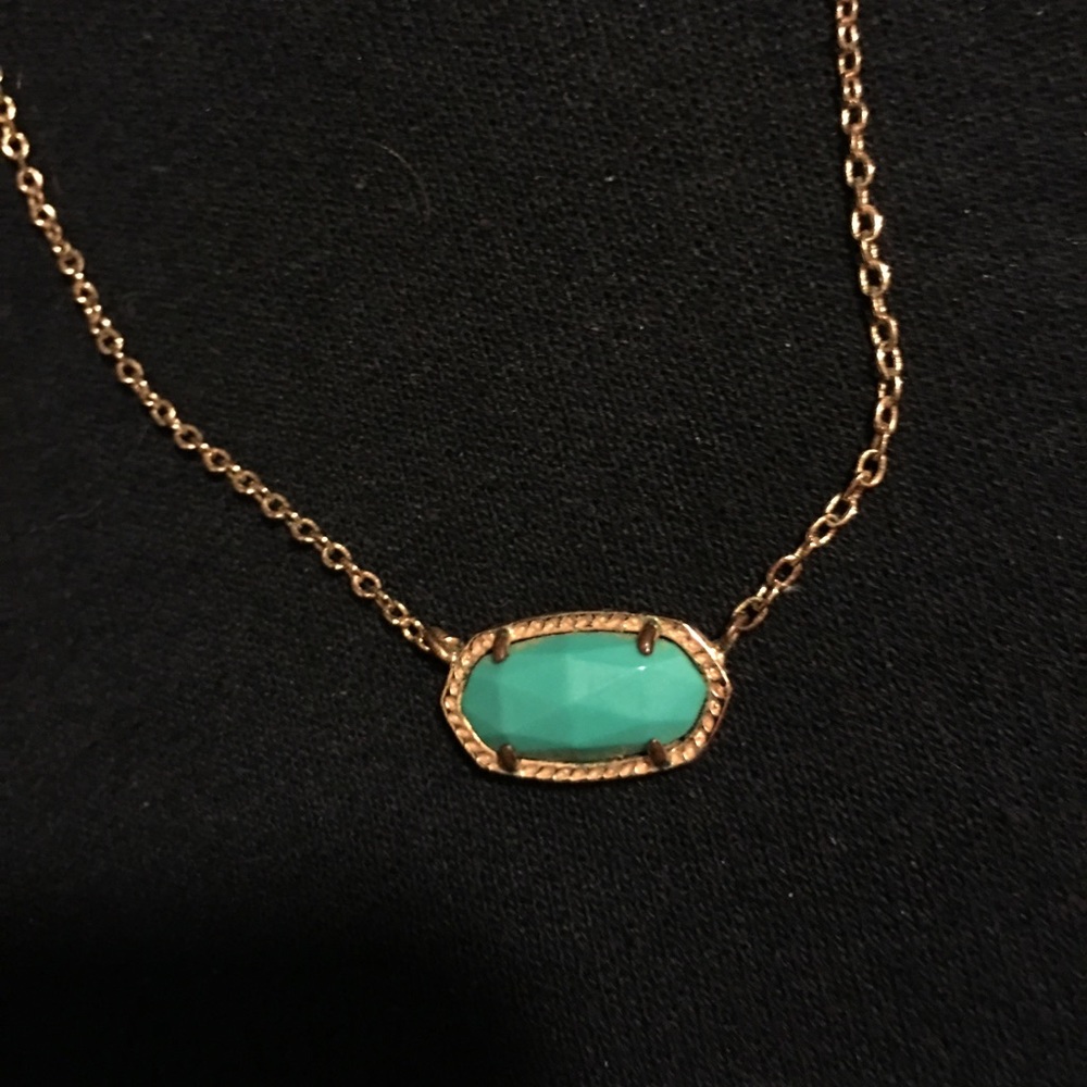 Teal Rose Gold Kendra Scott Elise Necklace